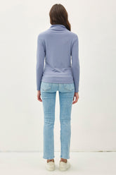 Be Cool Mock Neck Long Sleeve T-Shirt OutfitFlow